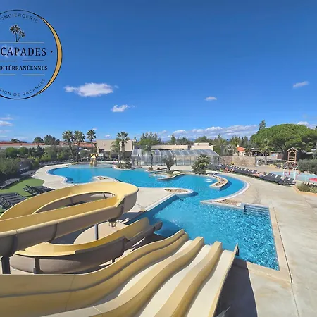 L'oasis Mobil 6 Pers A 100m De La Parc Aquatique 5 Etoiles Les Dunes * Torreilles