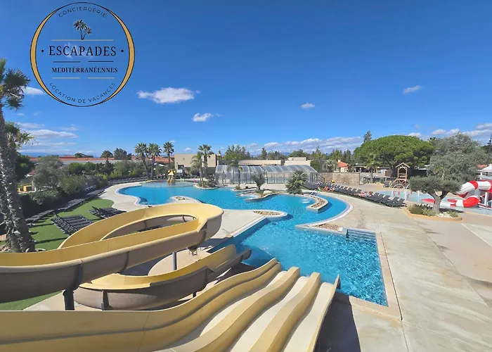 L'oasis Mobil 6 Pers A 100m De La Parc Aquatique 5 Etoiles Les Dunes * Torreilles